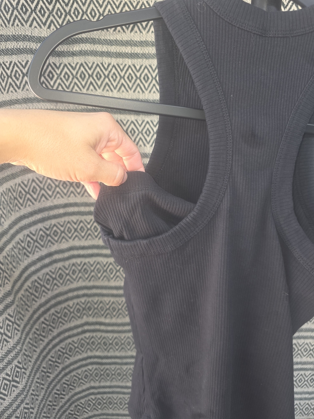 Fabletics High Neck Ribbed Tank Built-In Bra - Picture 3 of 7